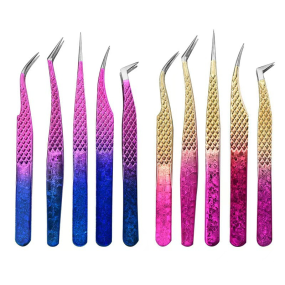 Eyelash Tweezers Factory - Golden Clip High Precision Ice Flower Design