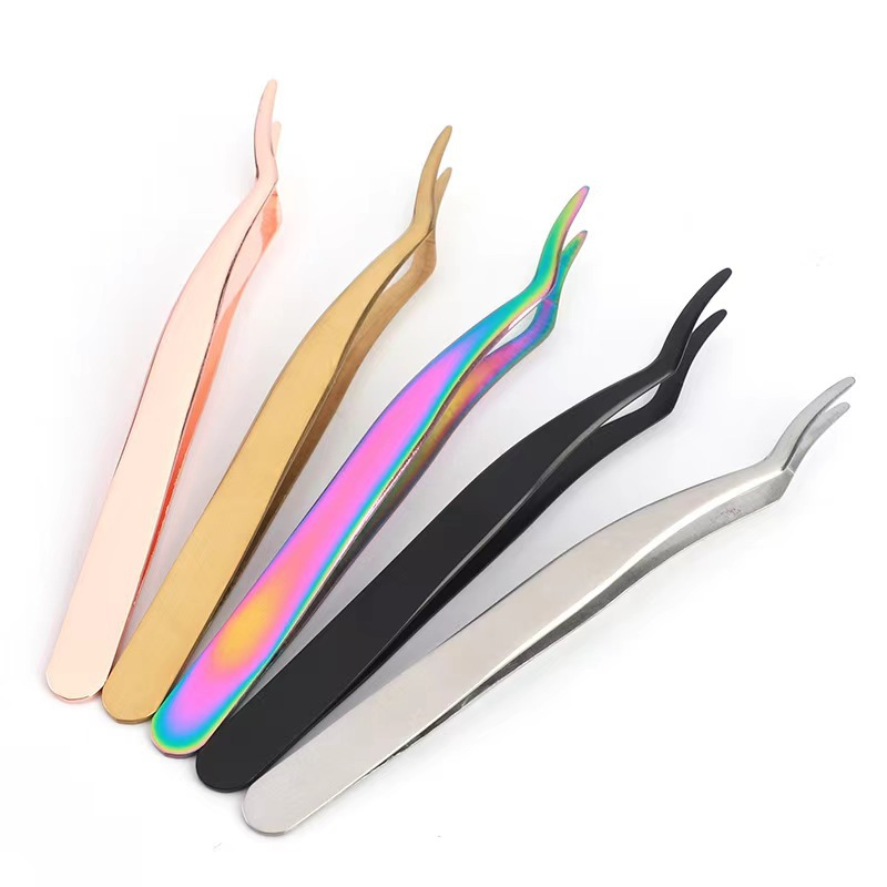 Eyelash Tweezers Factory - Hyperbolic Stainless Steel Curved Slanted Tips