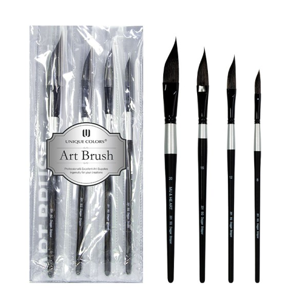 Painting Brushes Set Manufacturer - 4pcs Dagger Shape Hog Bristle