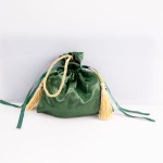 Satin Card Holders Factory - Luxury Green Satin Printed Fleece