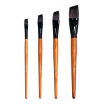 Paint Brush Set Manufacturer - 4pcs Artist Hog Bristle Yellow Wood