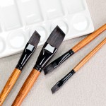 Paint Brush Set Manufacturer - 4pcs Artist Hog Bristle Yellow Wood