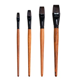 Paint Brush Set Manufacturer - 4pcs Artist Hog Bristle Yellow Wood