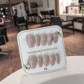 果冻指甲片源头工厂-批发24片奢华设计按压短