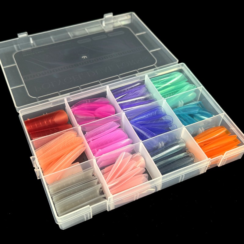 Dual Nail Forms Wholesale - Colorful Professional 12 Colors 144pcs/Box
