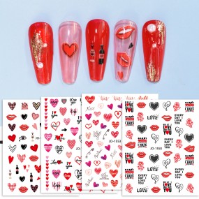 Nail Stickers Wholesale - Luxurious 2D Waterproof Laser Valentine Flower
