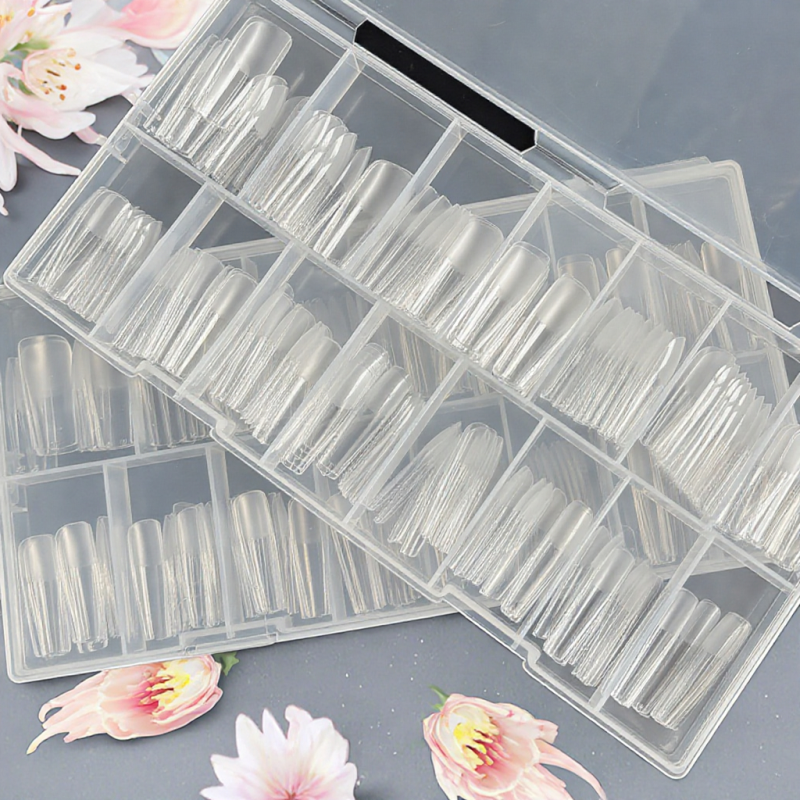 Full Cover Nails Factory - Factory Direct Half Clear Half Matte Press on