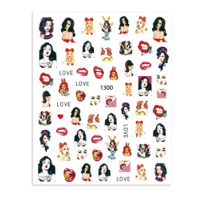 Valentine Nail Stickers Manufacturer - 3D Black White Gold Silver French