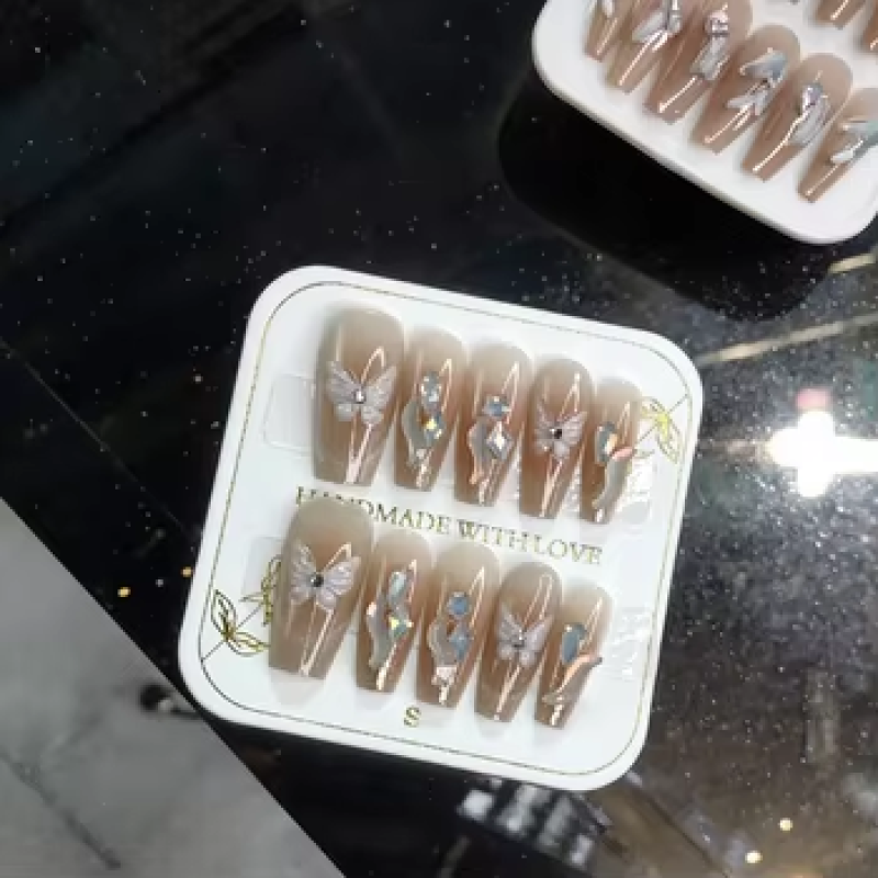 3D Nail Tips Supplier - Luxury 24pcs ABS Coffin Customized Packing Press