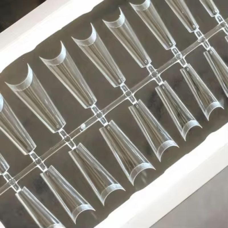Gel Nail Tips Manufacturer - Promotional Transparent Coffin Half Cover