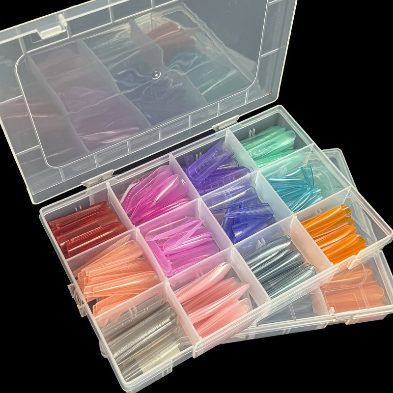 Plastic Nail Tips Factory - 2025 New 12-Color Dual Forms Square Design