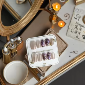 ABS Nail Tips Manufacturer - Durable 24Pabs 3D Coffin Press on Nails Popular