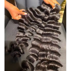 Human Hair Extensions Factory - Water Deep Wave Real Remy Straight Raw Cambodian