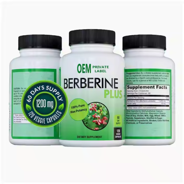 Berberine Capsules Supplier - Factory OEM 1200mg Vegan Berberine HCL