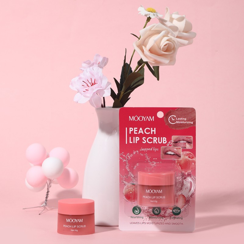 Lip Scrub Cream Factory - OEM Herbal Infused Exfoliating Moisturizer Peach Blueberry