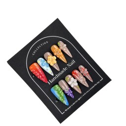 False Nails Supplier - 100% Handmade High Quality Acrylic 3D Flower Blush Medium 10pcs/Box