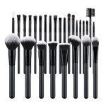 Makeup Brush Set Manufacturer - Hot Selling 27-Piece Black Custom Logo Private Label Face
