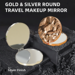 Makeup Mirror Manufacturer - Portable Fashionable Gold Silver Plating Compact Wholesale Travel