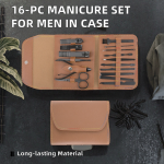 Manicure Set Factory - Professional 16-Piece Stainless Steel Nail Care for Men Infants Beauty