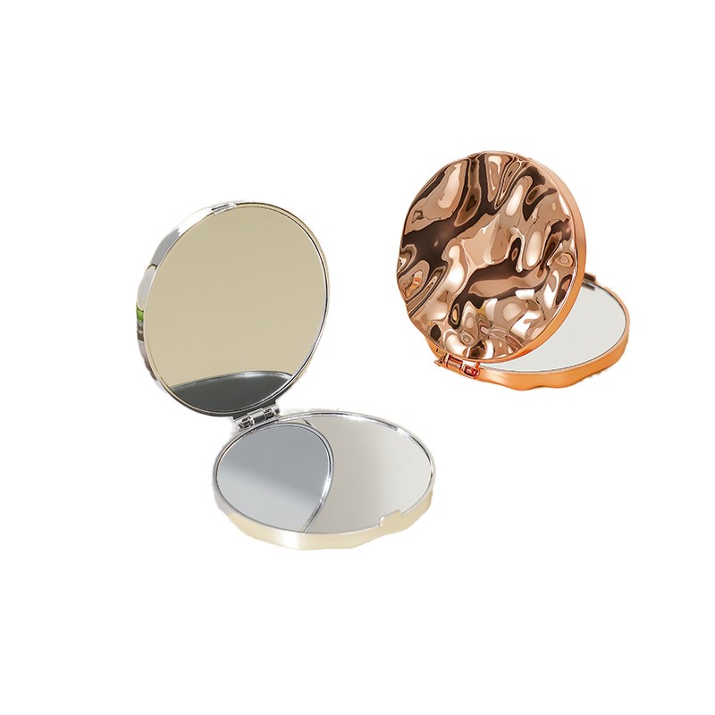 Makeup Mirror Manufacturer - Portable Fashionable Gold Silver Plating Compact Wholesale Travel