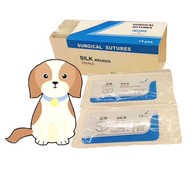 Surgical Sutures Manufacturer - Student Practice Non-Absorbable Silk Braid Sutures Veterinary