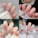 False Nails Supplier - 24 Pcs Tikotok Celebrity Wearable Diamond Multi-Style Acrylic