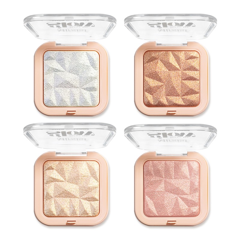 Bronzer Palette Supplier - Diamond Square 4-Color Customizable Fluorescent 3D