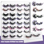 Mink Lashes Supplier - Wholesale 3D Multi-Color Shiny Christmas Rainbow Full Strip