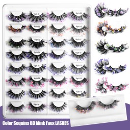 Mink Lashes Supplier - Wholesale 3D Multi-Color Shiny Christmas Rainbow Full Strip