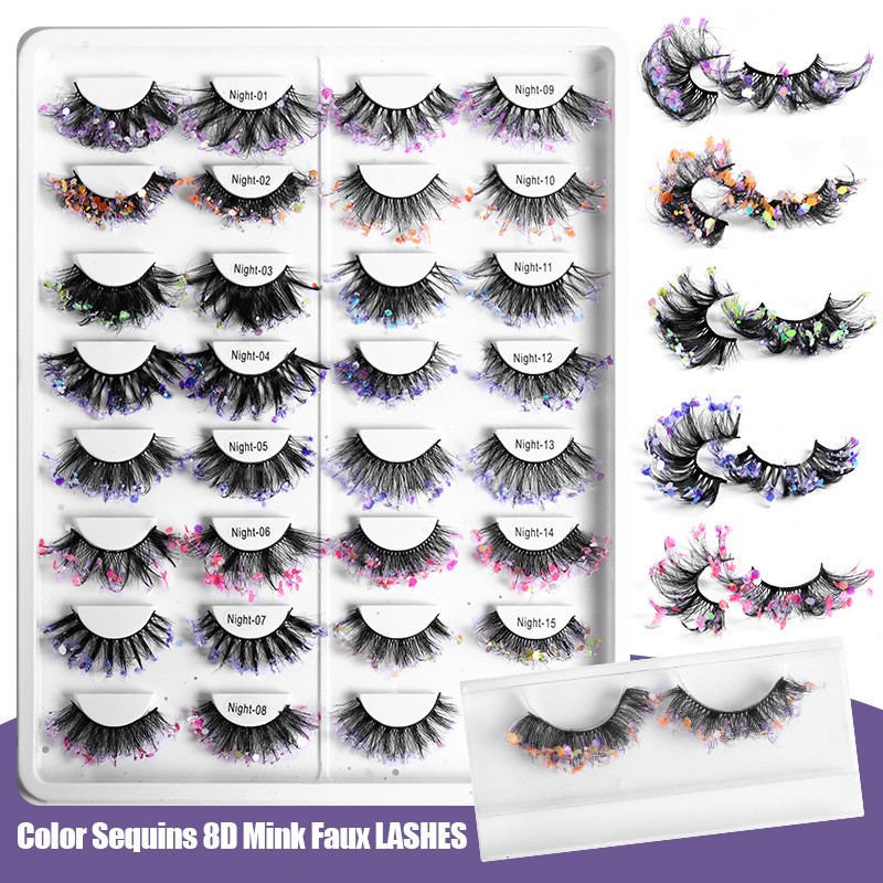 Mink Lashes Supplier - Wholesale 3D Multi-Color Shiny Christmas Rainbow Full Strip