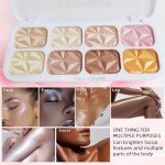 Highlighter Palette Manufacturer - 8-Color Glitter Liquid Face Contour Blush Shimmer