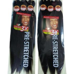 Hair Extensions Factory - Wholesale 26 Inch 300g 3X3 Synthetic Pre-Stretched Hot Water