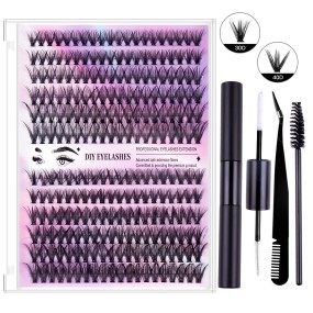 Eyelashes Set Manufacturer - New DIY Large Capacity 12-Row Sectional with Tweezers