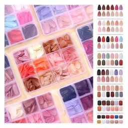 Nail Strips Supplier - Wholesale 288-Piece ABS Solid Color 12 Glossy Colors
