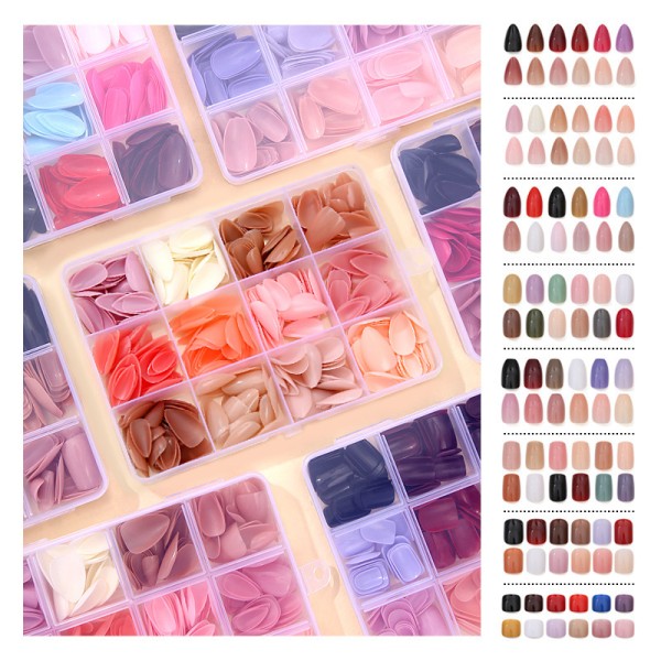 Nail Strips Supplier - Wholesale 288-Piece ABS Solid Color 12 Glossy Colors