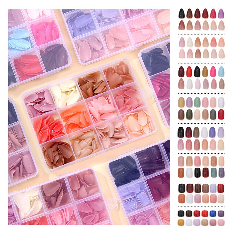 Nail Strips Supplier - Wholesale 288-Piece ABS Solid Color 12 Glossy Colors