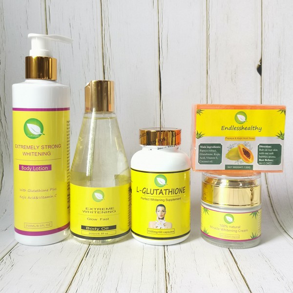Skin Lightening Kit Supplier - 100% Organic CE Certified Private Label New Arrival Turmeric Gluta