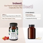 OPC Capsules Manufacturer - OEM 100% Natural 60 Capsules French Grape Seed Complex Non-GMO
