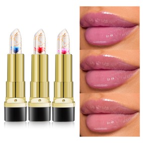 Temperature-changing Lipstick Supplier - Private Brand Transparent Moisturizing Jelly Dried Flower