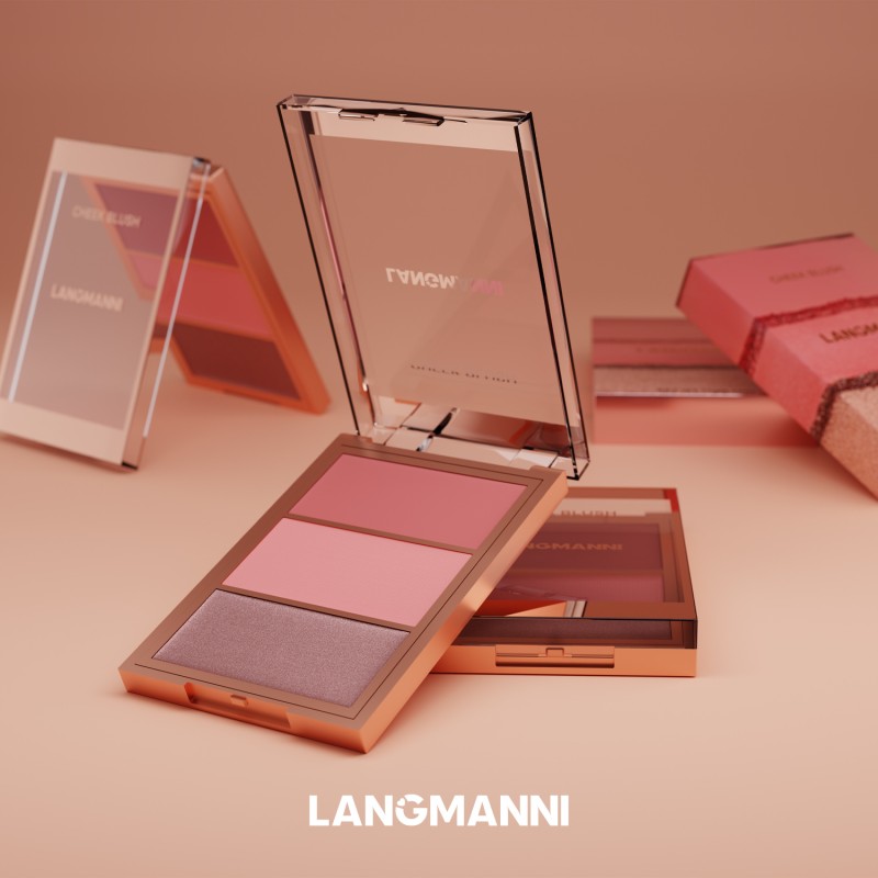 Blush Palette Manufacturer - 3 Shades Blush Palette Contouring Highlight Cheek High Pigment Blusher