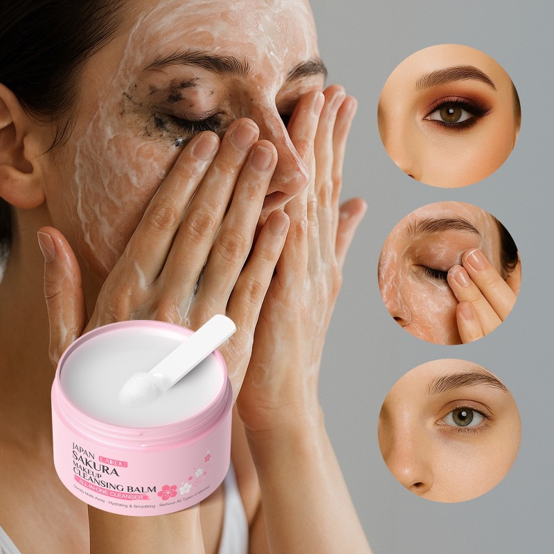 Cleansing Balm Factory - Sakura Makeup Melting Cleansing Remover Balm Facial Eye Lip Deep Cleaning
