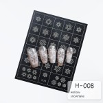 雪花美甲贴供应商-白色雪花浮雕立体圣诞树鹿