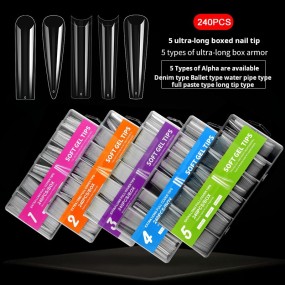 Toe Nail Tips Supplier - 550pcs Toe Nail Tips Transparent Seamless Natural Color Foot