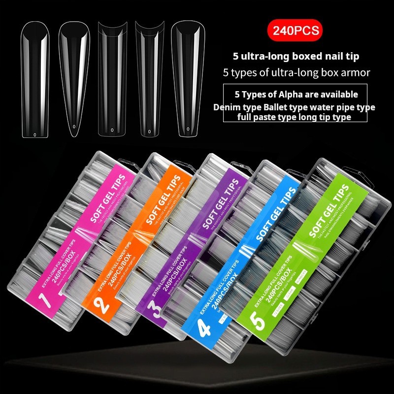 Toe Nail Tips Supplier - 550pcs Toe Nail Tips Transparent Seamless Natural Color Foot