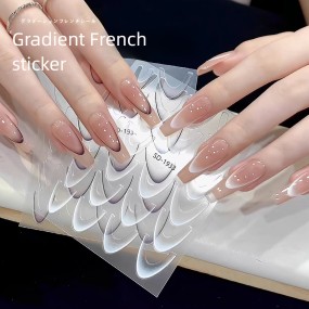 Hollow French Sticker Supplier - Hot Sale Hollow French Gradient Spray-Painted Template