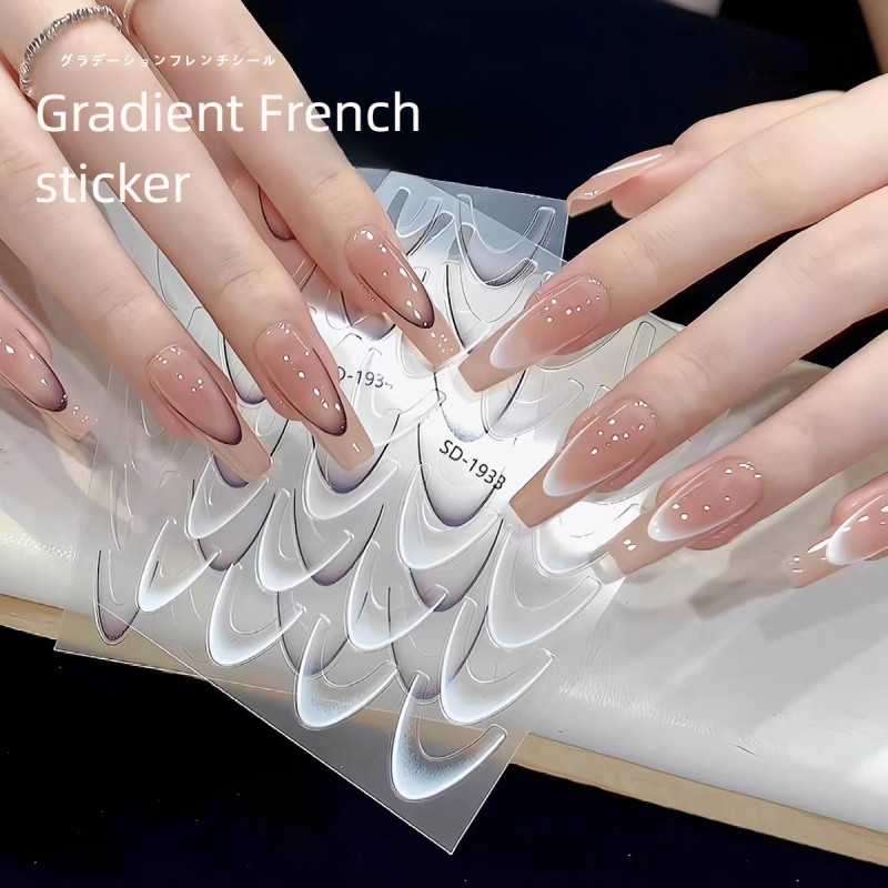 Hollow French Sticker Supplier - Hot Sale Hollow French Gradient Spray-Painted Template