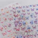 圣诞美甲贴源头工厂-圣诞雪花镂空新款可爱卡通树