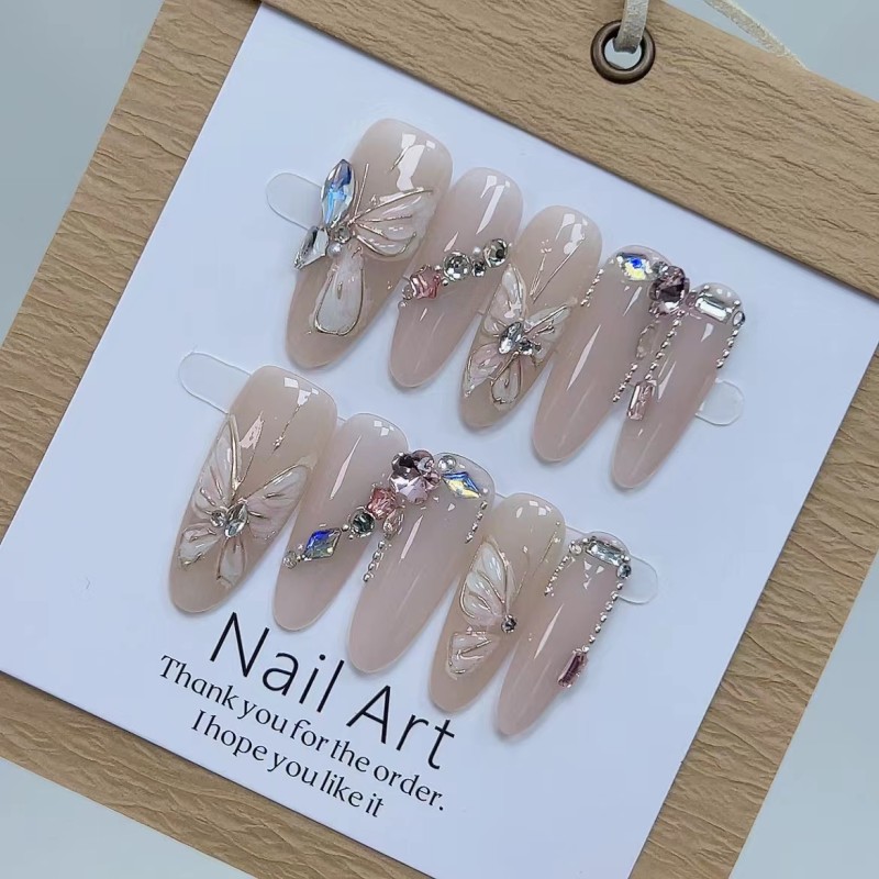 Long Nail Tips Supplier - Long Nail Tips Wear Transparent Ballet Frosted for Acrylic
