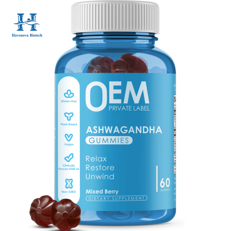 Ashwagandha Gummies Manufacturer - Havenova Organic Aswangdha Root Extract Vegan Gummies