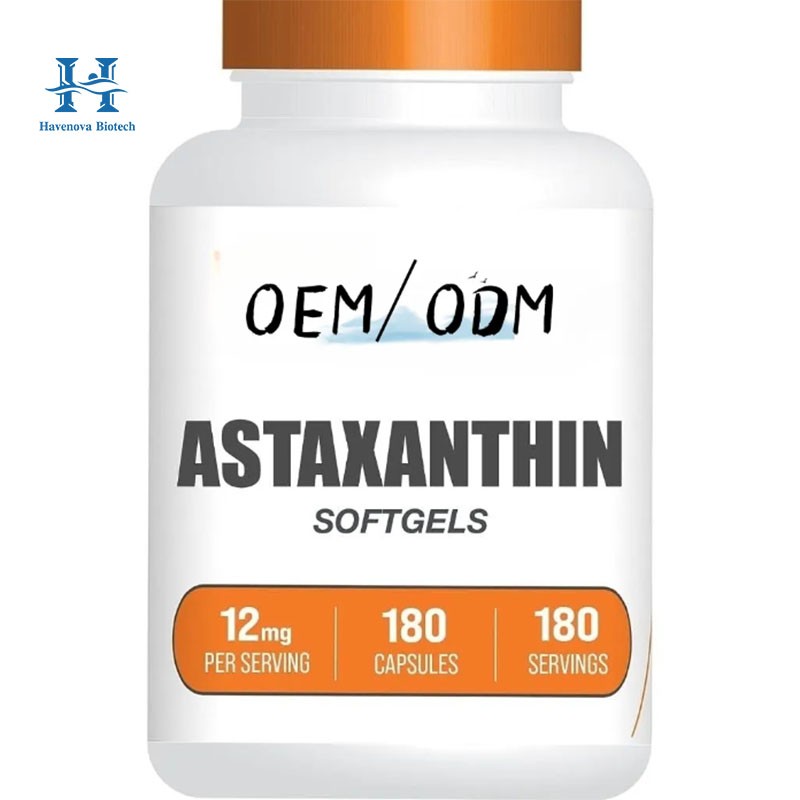 Astaxanthin Softgel Capsules Manufacturer - OEM Skin Beauty Dietary Supplements 12mg